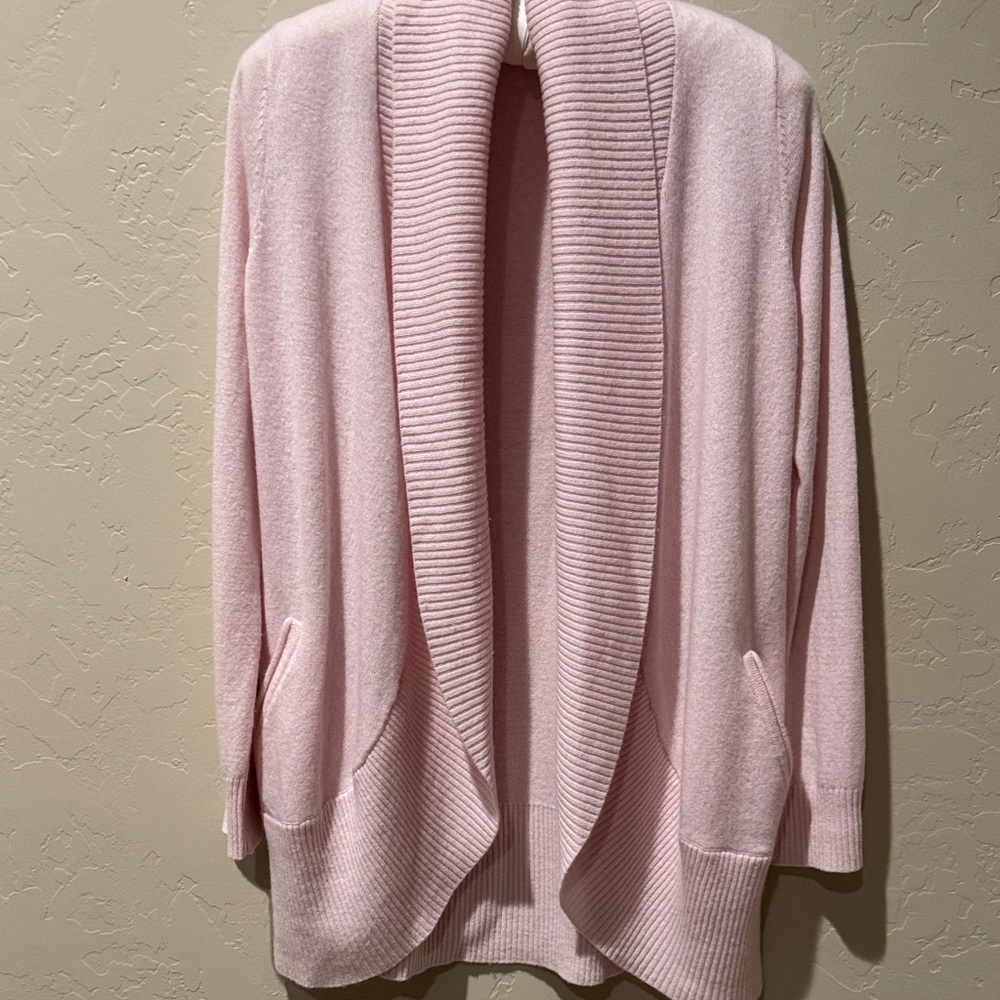Women's Pink Open Front Cardigan Sweater